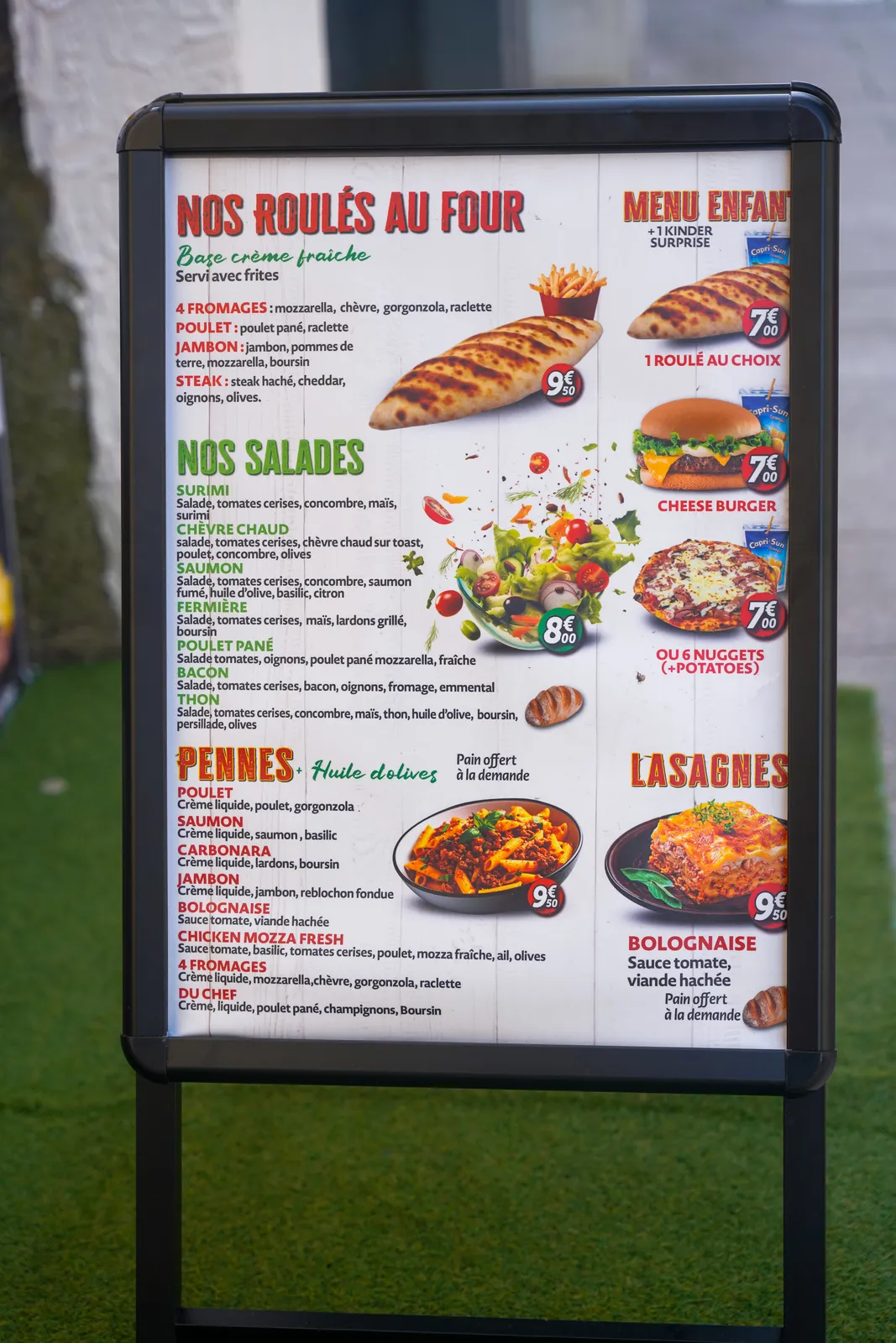 Menu extérieur