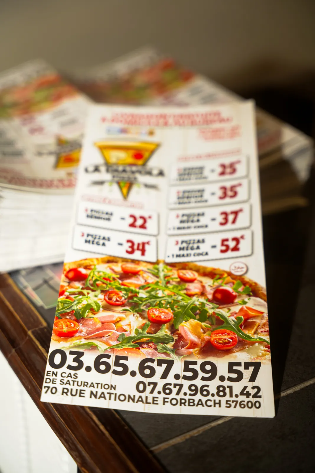 Prospectus du menu